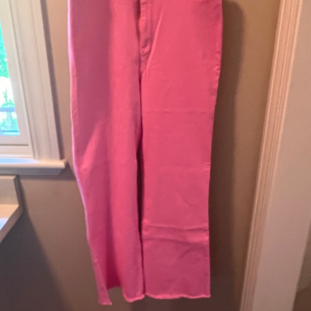 LA MIEL Pink Flare Wide Leg Jeans